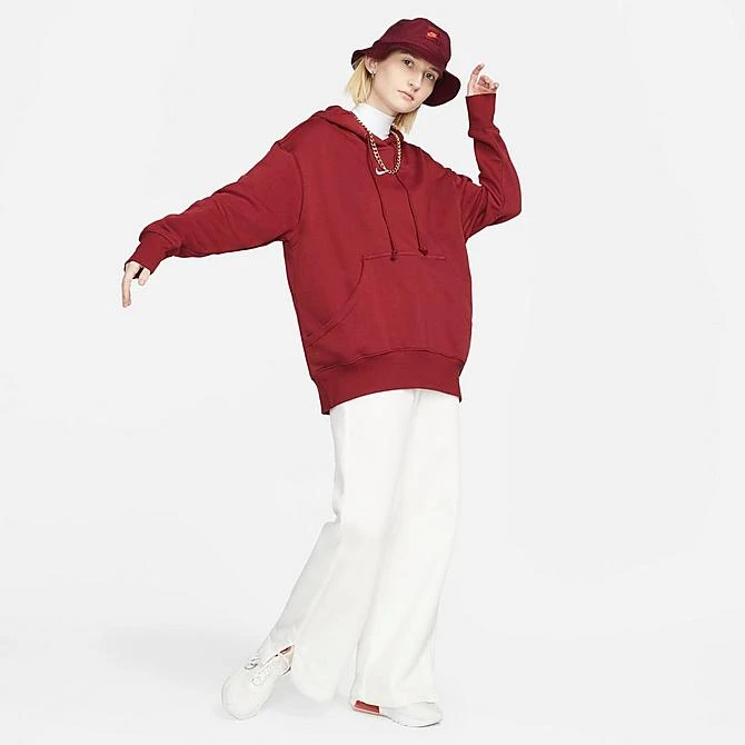 Women's Nike Sportswear Phoenix Fleece Oversized Pullover Hoodie Team Red/White - DQ5860 677 4 Women's Nike Sportswear Phoenix Fleece Oversized Pullover Hoodie Team Red/White - DQ5860 677 - Image 2
