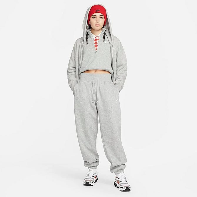 Women's Nike Sportswear Phoenix Fleece Oversized High-Waist Jogger Pants Dark Grey Heather/Sail - DQ5887 063 5 Women's Nike Sportswear Phoenix Fleece Oversized High-Waist Jogger Pants Dark Grey Heather/Sail - DQ5887 063 - Image 3