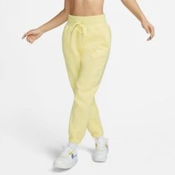 Women's Nike Sportswear Phoenix Fleece Oversized High-Waist Jogger Pants Lemon Chiffon/Sail - DQ5887 706