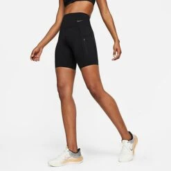 Women's Nike Go Firm-Support High-Waisted 8-Inch Bike Shorts Black/Black - DQ5923 010