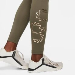 Women's Nike One Therma-FIT Mid-Rise Training Tights Medium Olive/Black - DQ6186 222 -Fashion General Store DQ6186 222 M5