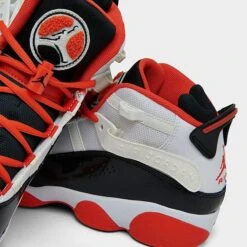 Nike Big Kids' Jordan 6 Rings Basketball Shoes White/Team Orange/Black/Sail - DV1345 108 -Fashion General Store DV1345 108 P3