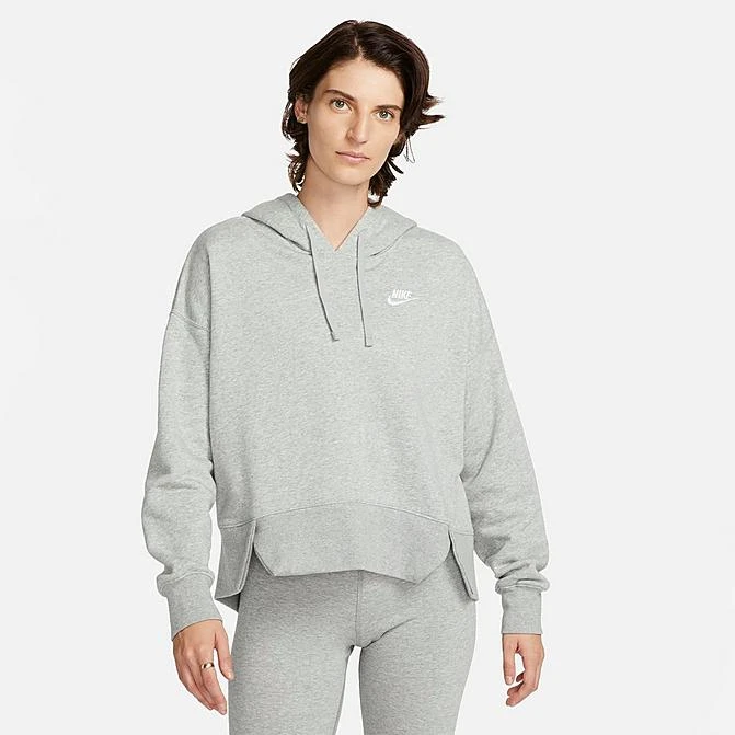 Women's Nike Sportswear Club Fleece Hoodie Dark Grey Heather/White - DV5645 063 3 Women's Nike Sportswear Club Fleece Hoodie Dark Grey Heather/White - DV5645 063