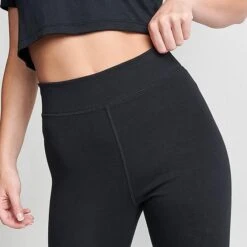 Women's Nike Sportswear Classics Essential Swoosh Leggings Black/Sail - DV7795 010 -Fashion General Store DV7795 010 M6