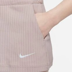 Women's Nike Sportswear Ribbed Jersey Shorts Diffused Taupe/White - DV7862 272 -Fashion General Store DV7862 272 M4