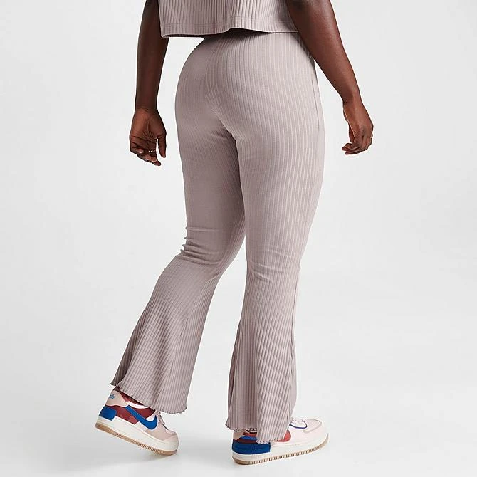 Women's Nike Sportswear High-Waisted Wide Leg Ribbed Jersey Pants Diffused Taupe/White - DV7868 272 6 Women's Nike Sportswear High-Waisted Wide Leg Ribbed Jersey Pants Diffused Taupe/White - DV7868 272 - Image 4