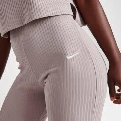 Women's Nike Sportswear High-Waisted Wide Leg Ribbed Jersey Pants Diffused Taupe/White - DV7868 272 12 Women's Nike Sportswear High-Waisted Wide Leg Ribbed Jersey Pants Diffused Taupe/White - DV7868 272 -Fashion General Store DV7868 272 M5