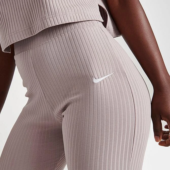 Women's Nike Sportswear High-Waisted Wide Leg Ribbed Jersey Pants Diffused Taupe/White - DV7868 272 7 Women's Nike Sportswear High-Waisted Wide Leg Ribbed Jersey Pants Diffused Taupe/White - DV7868 272 - Image 5