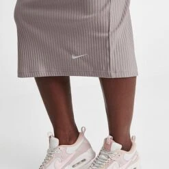 Women's Nike Sportswear Ribbed Jersey High-Waisted Skirt Diffused Taupe/White - DV7956 272 -Fashion General Store DV7956 272 M5