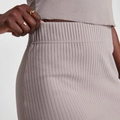 Women's Nike Sportswear Ribbed Jersey High-Waisted Skirt Diffused Taupe/White - DV7956 272 -Fashion General Store DV7956 272 M6