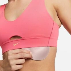 Women's Nike Dri-FIT Indy Plunge Cutout Bra Sea Coral/Celestial Gold - DV9837 894 -Fashion General Store DV9837 894 M5