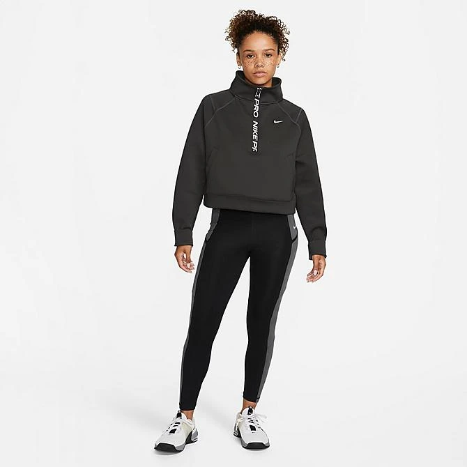 Women's Nike Pro Dri-FIT Training Tights Black/Iron Grey/White - DX0063 010 5 Women's Nike Pro Dri-FIT Training Tights Black/Iron Grey/White - DX0063 010 - Image 3