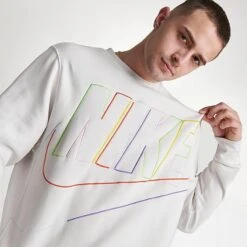 Nike Club Fleece+ Futura Fleece Crewneck Sweatshirt Phantom - DX0529 030 -Fashion General Store DX0529 030 M5