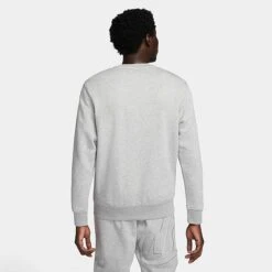 Nike Club Fleece+ Futura Fleece Crewneck Sweatshirt Dark Grey Heather - DX0529 063 -Fashion General Store DX0529 063 M3