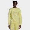 Nike Club Fleece+ Futura Fleece Crewneck Sweatshirt Lemon Chiffon - DX0529 706 -Fashion General Store DX0529 706 M1