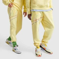 Nike Club Fleece+ Futura Logo Fleece Sweatpants Lemon Chiffon - DX0547 706
