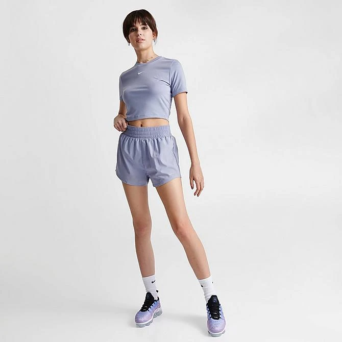 Women's Nike One Dri-FIT 3 Inch Shorts Indigo Haze/Reflective Silver - DX6014A 519 4 Women's Nike One Dri-FIT 3 Inch Shorts Indigo Haze/Reflective Silver - DX6014A 519 - Image 2