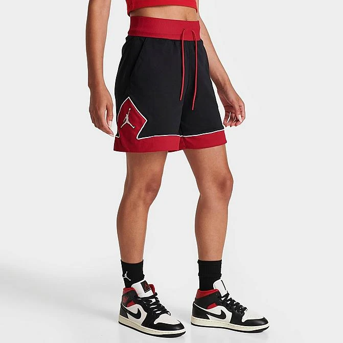 Nike Women's Jordan Drawcord Diamond Shorts Black/Gym Red/White - DZ3352 010 3 Nike Women's Jordan Drawcord Diamond Shorts Black/Gym Red/White - DZ3352 010