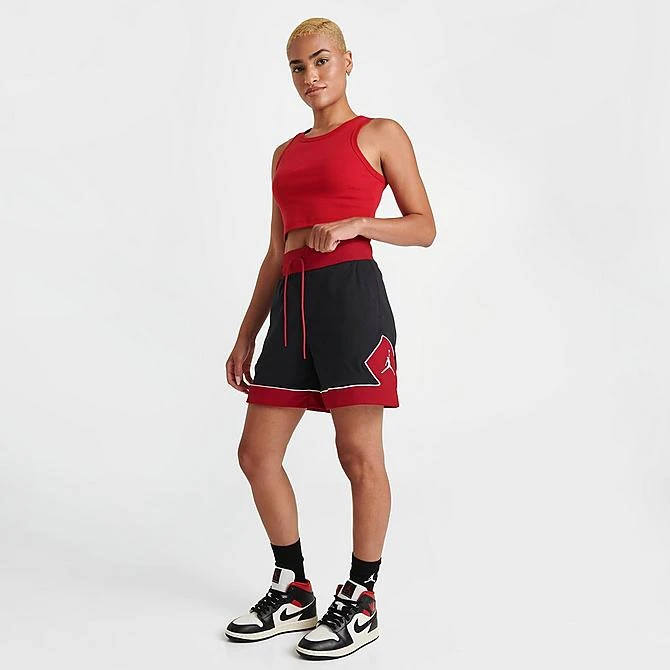 Nike Women's Jordan Drawcord Diamond Shorts Black/Gym Red/White - DZ3352 010 4 Nike Women's Jordan Drawcord Diamond Shorts Black/Gym Red/White - DZ3352 010 - Image 2