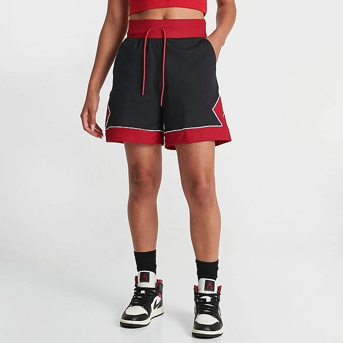 Nike Women's Jordan Drawcord Diamond Shorts Black/Gym Red/White - DZ3352 010 5 Nike Women's Jordan Drawcord Diamond Shorts Black/Gym Red/White - DZ3352 010 - Image 3