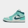 Nike Women's Air Jordan 1 Mid SE Casual Shoes Bleached Turquoise/Sky J Teal/Barely Green - DZ3745 300 -Fashion General Store DZ3745 300 P1