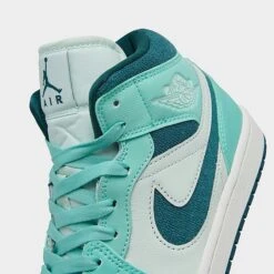 Nike Women's Air Jordan 1 Mid SE Casual Shoes Bleached Turquoise/Sky J Teal/Barely Green - DZ3745 300 -Fashion General Store DZ3745 300 P3