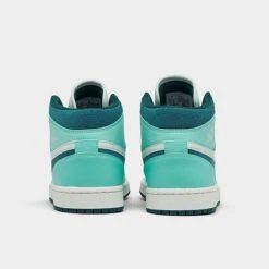 Nike Women's Air Jordan 1 Mid SE Casual Shoes Bleached Turquoise/Sky J Teal/Barely Green - DZ3745 300 -Fashion General Store DZ3745 300 P4