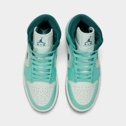 Nike Women's Air Jordan 1 Mid SE Casual Shoes Bleached Turquoise/Sky J Teal/Barely Green - DZ3745 300 -Fashion General Store DZ3745 300 P5