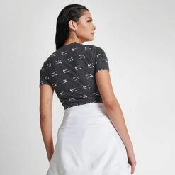 Women's Nike Air Slim-Fit Printed Crop T-Shirt Black - DZ3751 010 -Fashion General Store DZ3751 010 M4