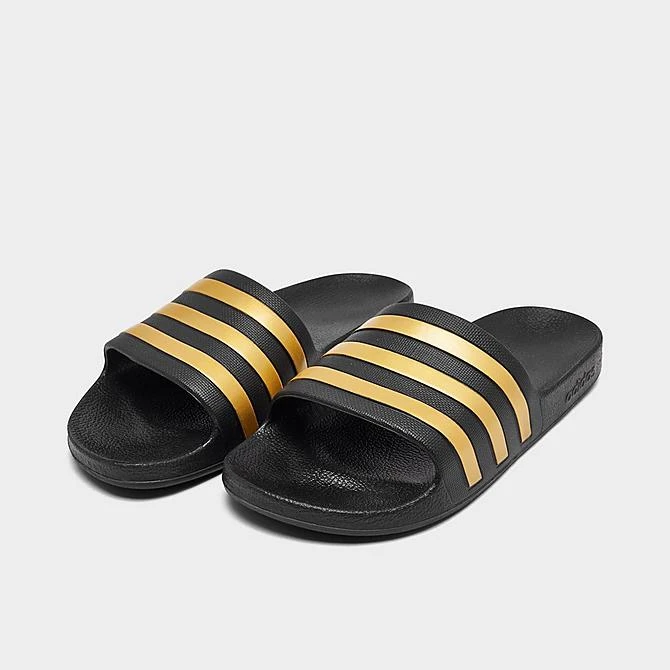 Women's Adidas Originals Adilette Aqua Slide Sandals Black/Gold - EG1758 001 4 Women's Adidas Originals Adilette Aqua Slide Sandals Black/Gold - EG1758 001 - Image 2