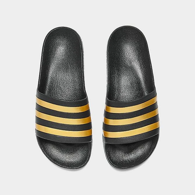 Women's Adidas Originals Adilette Aqua Slide Sandals Black/Gold - EG1758 001 7 Women's Adidas Originals Adilette Aqua Slide Sandals Black/Gold - EG1758 001 - Image 5