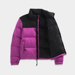Women's The North Face 1996 Retro Nuptse Jacket Purple Cactus Flower/TNF Black - F0A3XEOY 520 -Fashion General Store F0A3XEOY 520 M6
