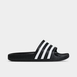 Women's Adidas Originals Adilette Aqua Slide Sandals Black/White/Black - F35543 001
