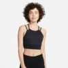 Women's Nike Indy Strappy Light-Support Padded Ribbed Longline Sports Bra Black/White - FB2159 010 -Fashion General Store FB2159 010 M1
