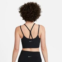 Women's Nike Indy Strappy Light-Support Padded Ribbed Longline Sports Bra Black/White - FB2159 010 -Fashion General Store FB2159 010 M3