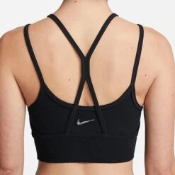 Women's Nike Indy Strappy Light-Support Padded Ribbed Longline Sports Bra Black/White - FB2159 010 -Fashion General Store FB2159 010 M5