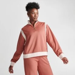 Nike Women's Jordan (Her)itage Quarter-Zip Track Jacket Sky J Orange/Guava Ice - FB5134 810 -Fashion General Store FB5134 810 M3