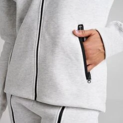 Women's Nike Sportswear Tech Fleece Windrunner Full-Zip Hoodie Light Grey/Heather/Black - FB8338 013 -Fashion General Store FB8338 013 M6