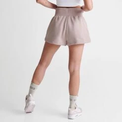 Women's Nike Sportswear Phoenix Fleece High-Rise Shorts Diffused Taupe/Sail - FD1409 272 -Fashion General Store FD1409 272 M4