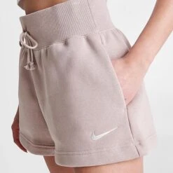 Women's Nike Sportswear Phoenix Fleece High-Rise Shorts Diffused Taupe/Sail - FD1409 272 -Fashion General Store FD1409 272 M5