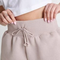 Women's Nike Sportswear Phoenix Fleece High-Rise Shorts Diffused Taupe/Sail - FD1409 272 -Fashion General Store FD1409 272 M6