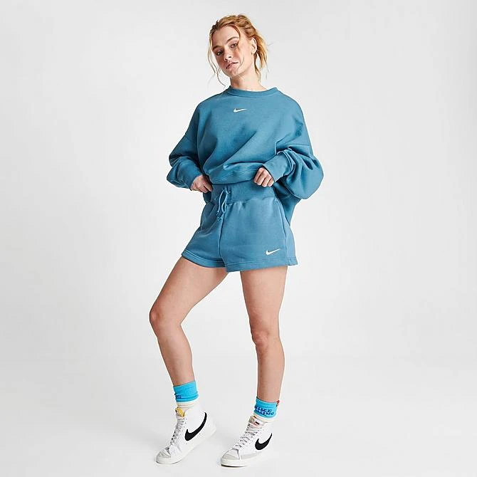 Women's Nike Sportswear Phoenix Fleece High-Rise Shorts Noise Aqua/Sail - FD1409 440 4 Women's Nike Sportswear Phoenix Fleece High-Rise Shorts Noise Aqua/Sail - FD1409 440 - Image 2