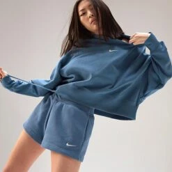 Women's Nike Sportswear Phoenix Fleece High-Rise Shorts Noise Aqua/Sail - FD1409 440 10 Women's Nike Sportswear Phoenix Fleece High-Rise Shorts Noise Aqua/Sail - FD1409 440 -Fashion General Store FD1409 440 M3