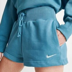Women's Nike Sportswear Phoenix Fleece High-Rise Shorts Noise Aqua/Sail - FD1409 440 12 Women's Nike Sportswear Phoenix Fleece High-Rise Shorts Noise Aqua/Sail - FD1409 440 -Fashion General Store FD1409 440 M5