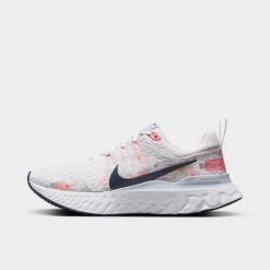 Women's Nike React Infinity Run Flyknit 3 Premium Running Shoes White/Platinum Tint/Pearl Pink/Midnight Navy - FD4151 100