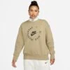 Women's Nike Sportswear Phoenix Fleece Oversized Crewneck Sweatshirt Neutral Olive - FD4234 276 -Fashion General Store FD4234 276 M1