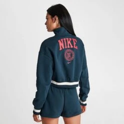 Women's Nike Sportswear Phoenix Fleece Oversized Half-Zip Cropped Sweatshirt Armory Navy - FJ1819 454 -Fashion General Store FJ1819 454 M4