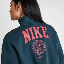 Women's Nike Sportswear Phoenix Fleece Oversized Half-Zip Cropped Sweatshirt Armory Navy - FJ1819 454 -Fashion General Store FJ1819 454 M6