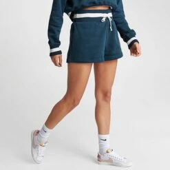 Women's Nike Sportswear Phoenix Fleece High-Waisted Campus Shorts Armory Navy/Pale Ivory - FJ1820 454 -Fashion General Store FJ1820 454 M3