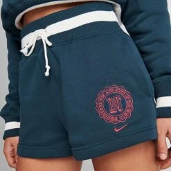 Women's Nike Sportswear Phoenix Fleece High-Waisted Campus Shorts Armory Navy/Pale Ivory - FJ1820 454 -Fashion General Store FJ1820 454 M5